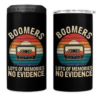 Funny Baby Boomers Lots Of Memories No Evidence Gift 4 in 1 Can Cooler Tumbler