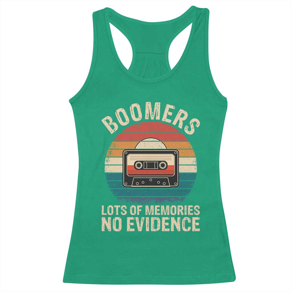 Funny Baby Boomers Lots Of Memories No Evidence Gift Racerback Tank Top - Wonder Print Shop