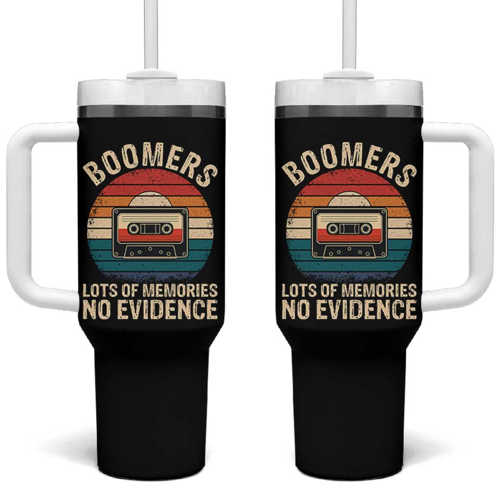 Funny Baby Boomers Lots Of Memories No Evidence Gift Tumbler With Handle