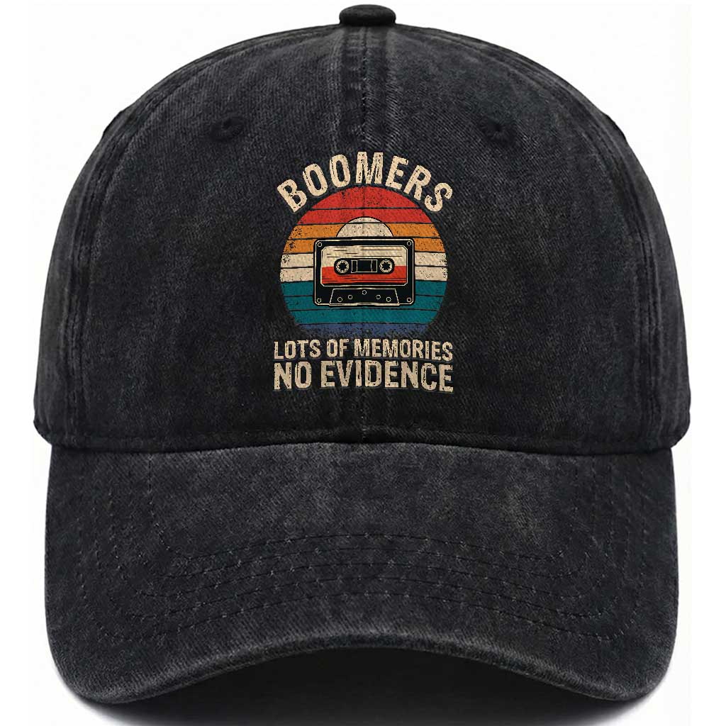 Funny Baby Boomers Lots Of Memories No Evidence Gift Washed Cotton Baseball Cap