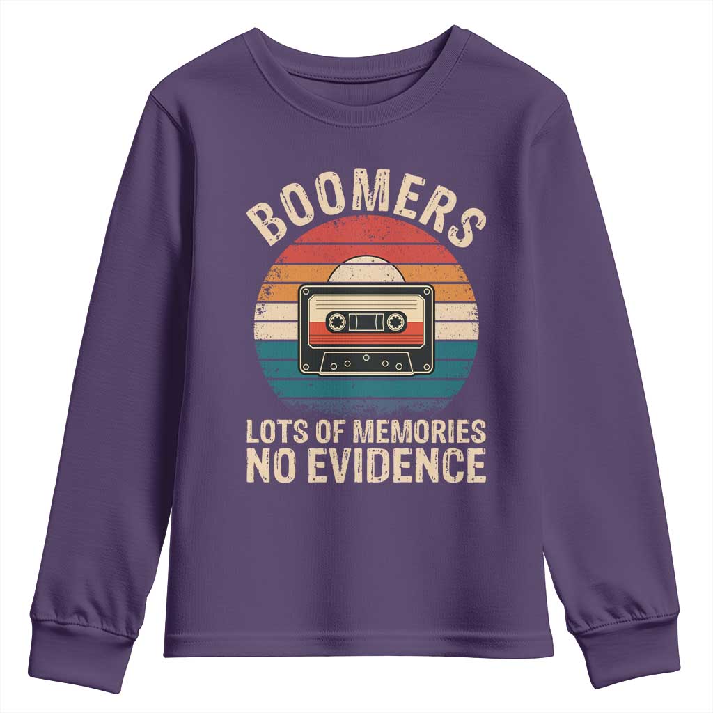 Funny Baby Boomers Lots Of Memories No Evidence Gift Youth Sweatshirt - Wonder Print Shop