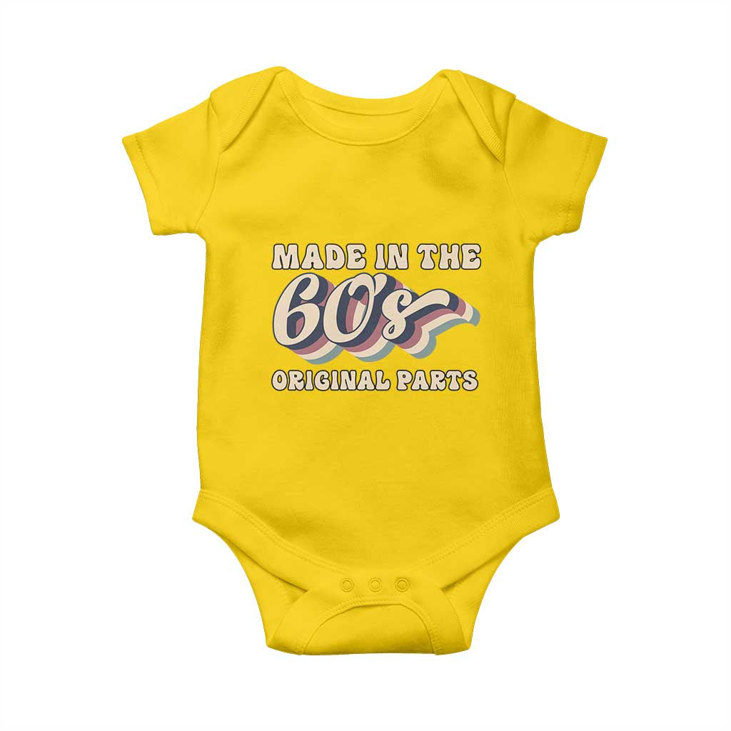 Made In The 60s Original Parts Baby Onesie Funny Boomers Birthday Gift - Wonder Print Shop