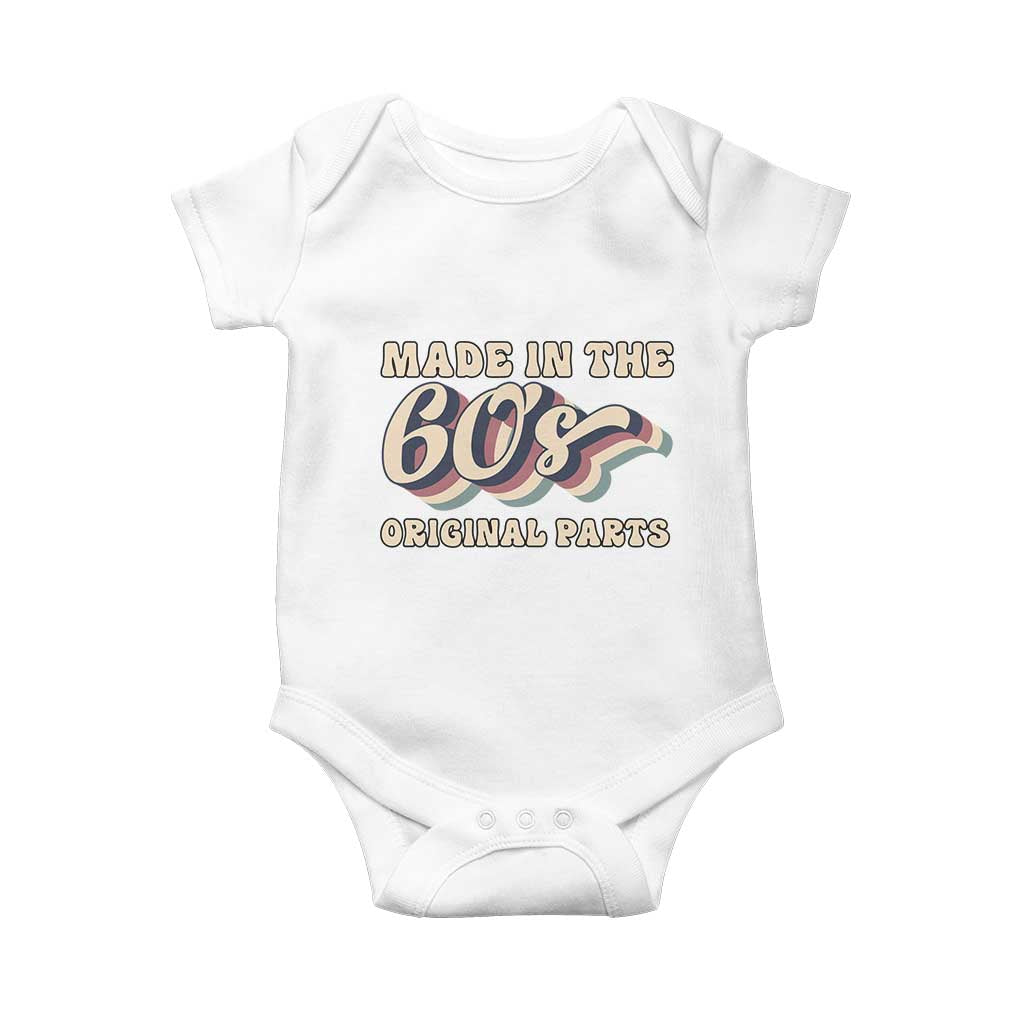 Made In The 60s Original Parts Baby Onesie Funny Boomers Birthday Gift - Wonder Print Shop