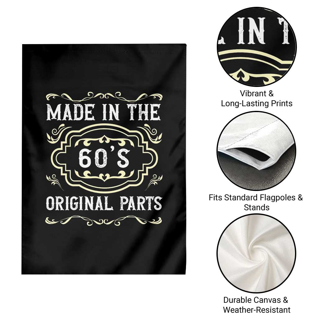Made In The 60s Original Parts Garden Flag Vintage Baby Boomer Gift - Wonder Print Shop