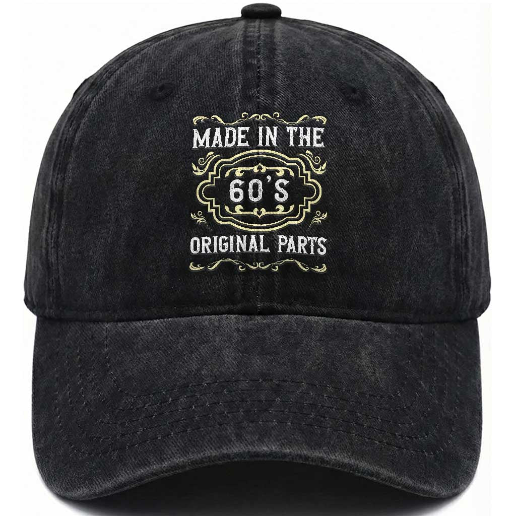 Made In The 60s Original Parts Washed Cotton Baseball Cap Vintage Baby Boomer Gift