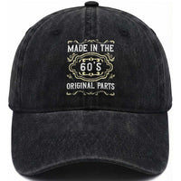 Made In The 60s Original Parts Washed Cotton Baseball Cap Vintage Baby Boomer Gift