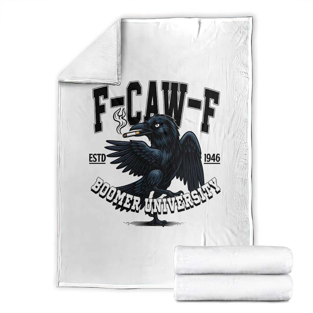 F Caw F Throw Blanket Baby Boomer University Funny Gift - Wonder Print Shop