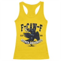 F Caw F Racerback Tank Top Baby Boomer University Funny Gift - Wonder Print Shop
