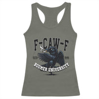 F Caw F Racerback Tank Top Baby Boomer University Funny Gift - Wonder Print Shop