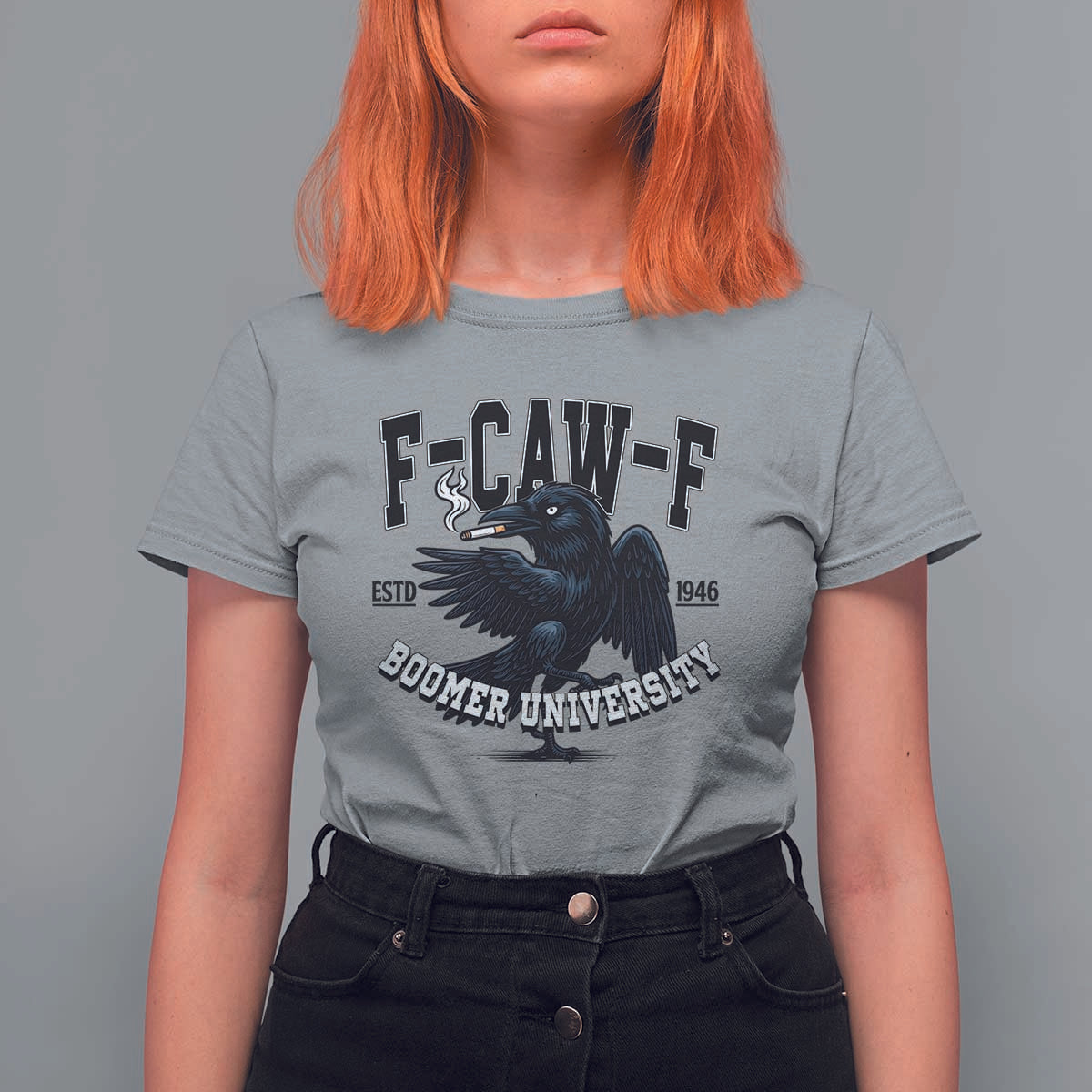 F Caw F T Shirt For Women Baby Boomer University Funny Gift - Wonder Print Shop