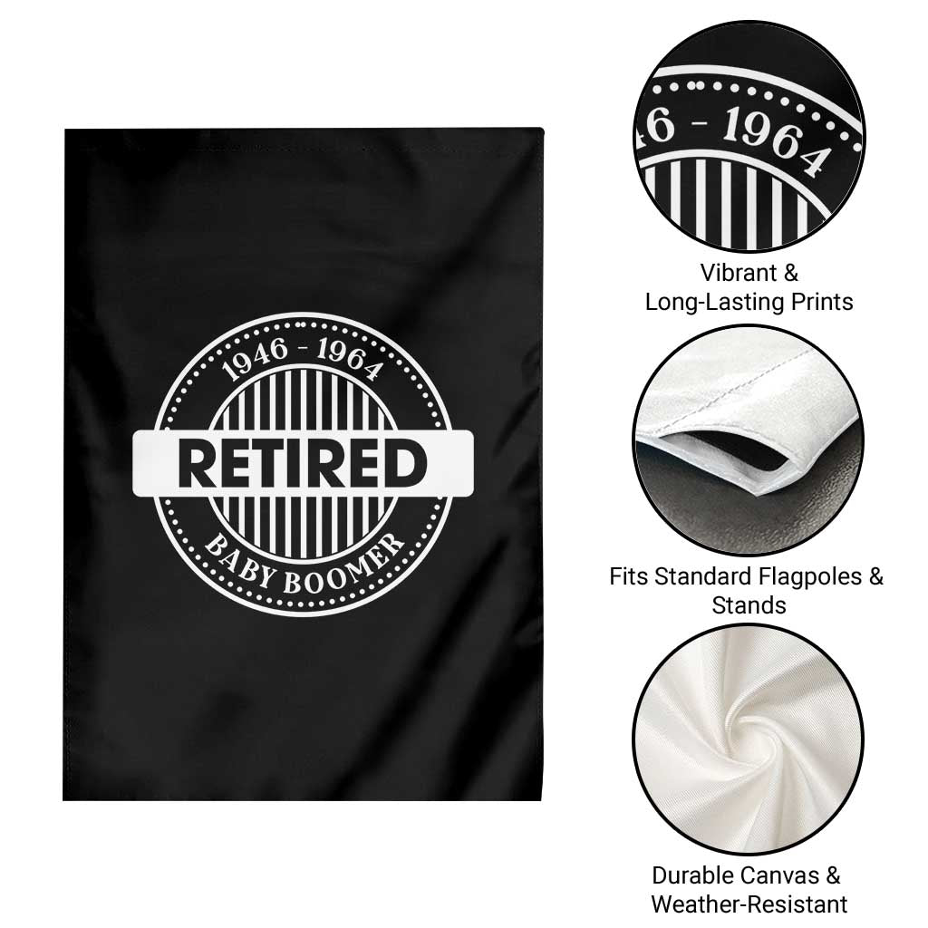 Funny Retired Baby Boomer Generation Gift Garden Flag - Wonder Print Shop