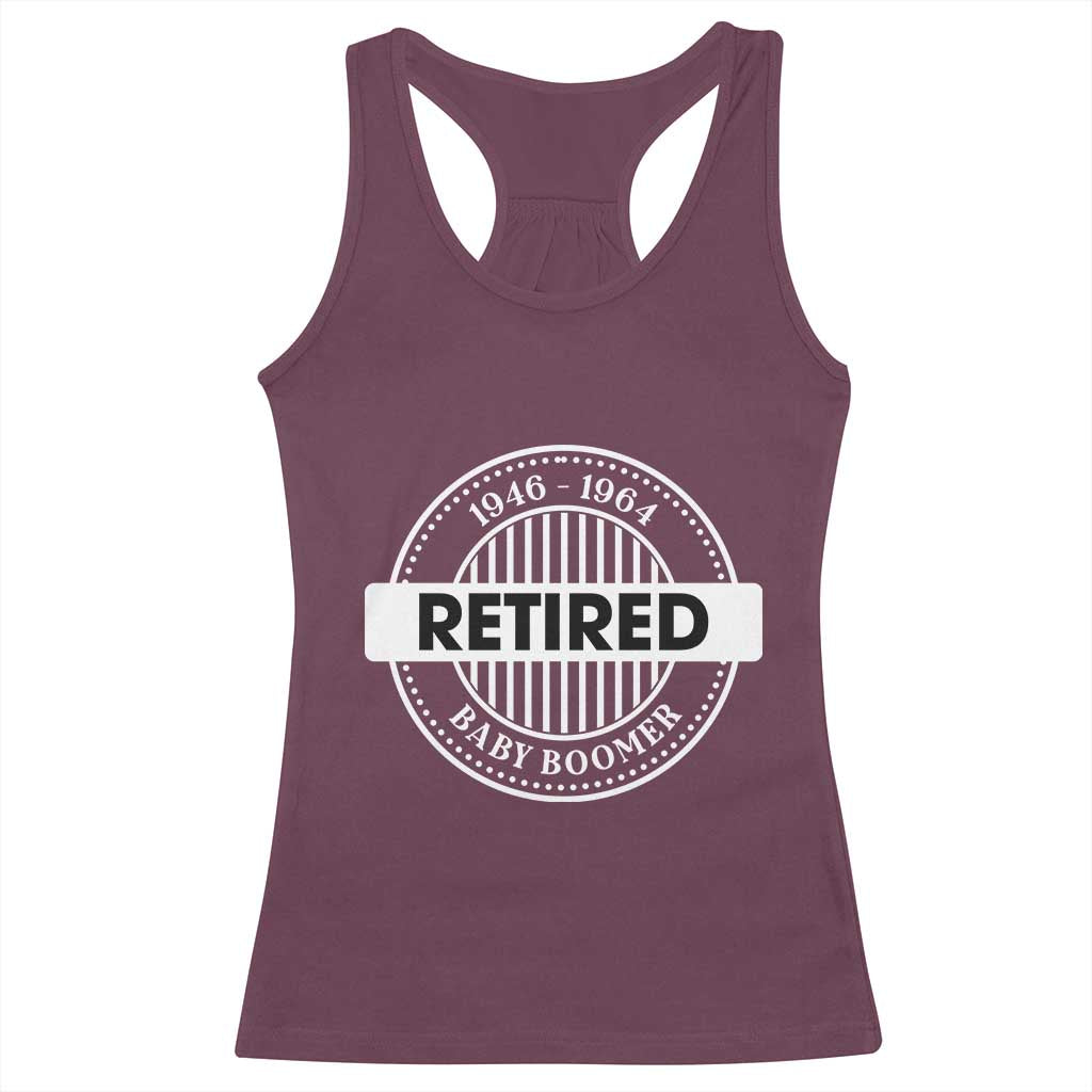 Funny Retired Baby Boomer Generation Gift Racerback Tank Top - Wonder Print Shop