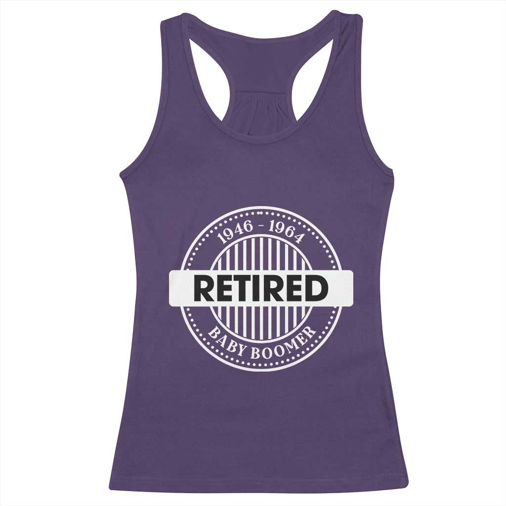 Funny Retired Baby Boomer Generation Gift Racerback Tank Top - Wonder Print Shop