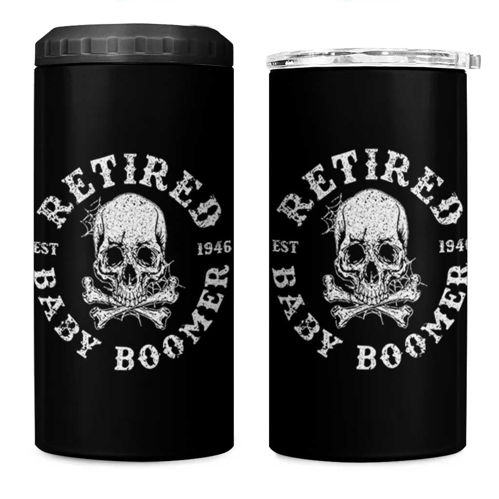 Funny Baby Boomer Retirement 4 in 1 Can Cooler Tumbler Gift For Generation
