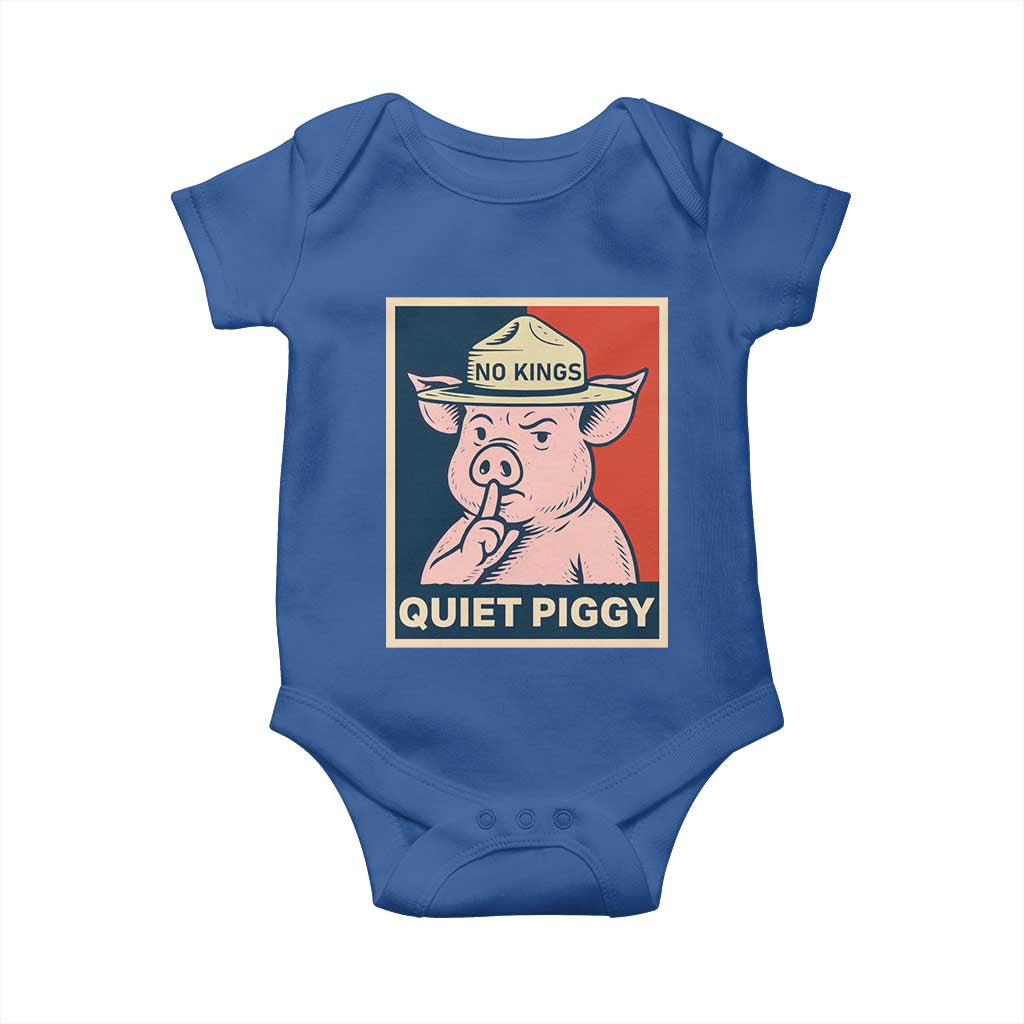 Funny No Kings Quiet Piggy Meme Baby Onesie Political Humor Gift - Wonder Print Shop