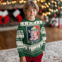 Funny No Kings Quiet Piggy Meme Ugly Christmas Sweater Political Humor Gift - Wonder Print Shop