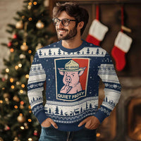 Funny No Kings Quiet Piggy Meme Ugly Christmas Sweater Political Humor Gift - Wonder Print Shop