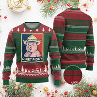 Funny No Kings Quiet Piggy Meme Ugly Christmas Sweater Political Humor Gift - Wonder Print Shop