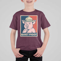 Funny No Kings Quiet Piggy Meme T Shirt For Kid Political Humor Gift - Wonder Print Shop
