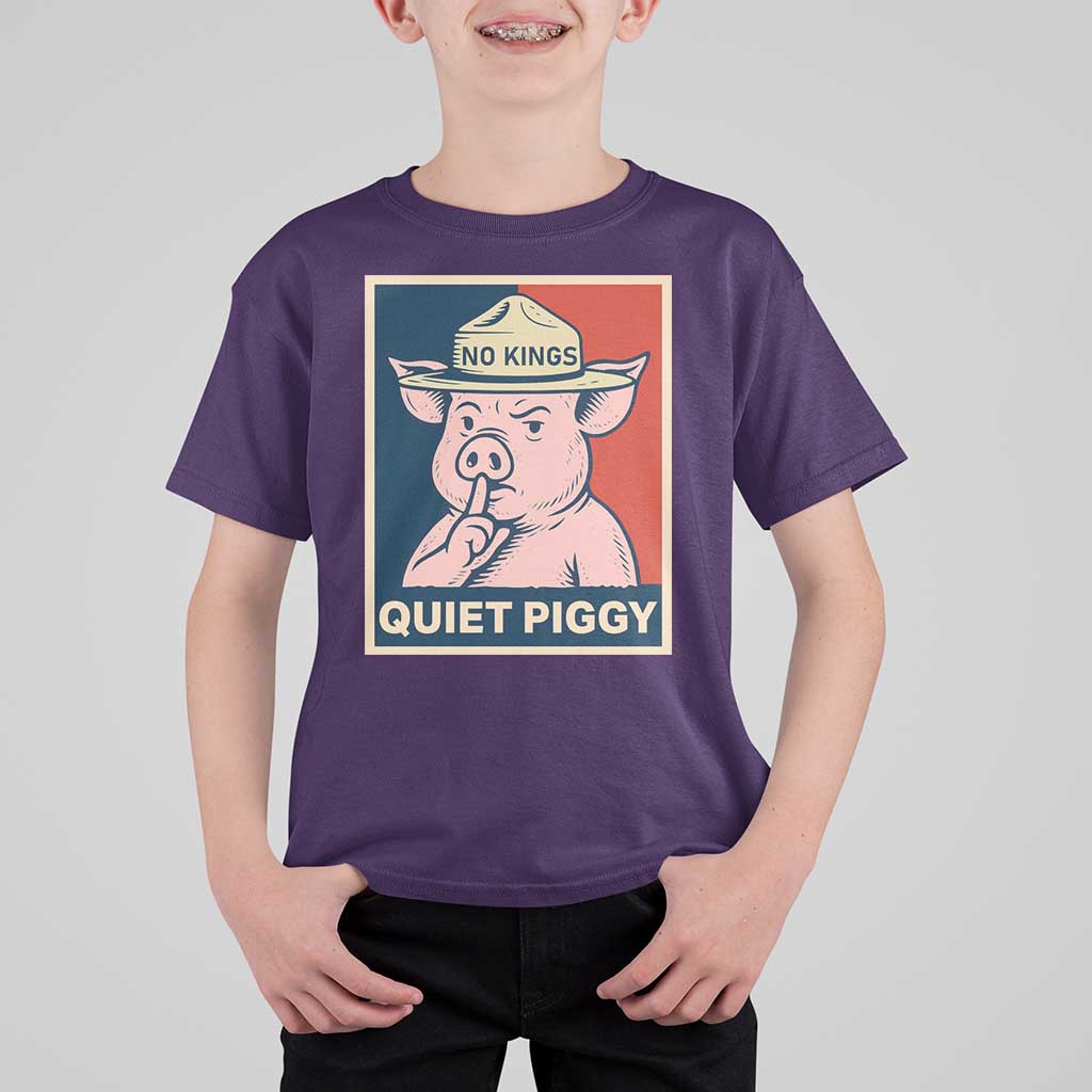 Funny No Kings Quiet Piggy Meme T Shirt For Kid Political Humor Gift - Wonder Print Shop