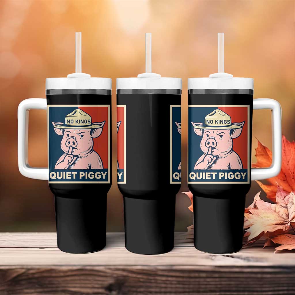 Funny No Kings Quiet Piggy Meme Tumbler With Handle Political Humor Gift - Wonder Print Shop