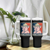 Funny No Kings Quiet Piggy Meme Tumbler With Handle Political Humor Gift - Wonder Print Shop