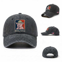 Funny No Kings Quiet Piggy Meme Washed Cotton Baseball Cap Political Humor Gift