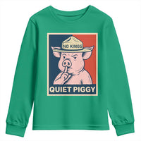 Funny No Kings Quiet Piggy Meme Youth Sweatshirt Political Humor Gift - Wonder Print Shop