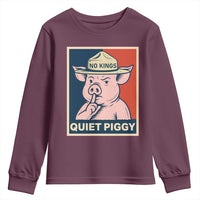 Funny No Kings Quiet Piggy Meme Youth Sweatshirt Political Humor Gift - Wonder Print Shop