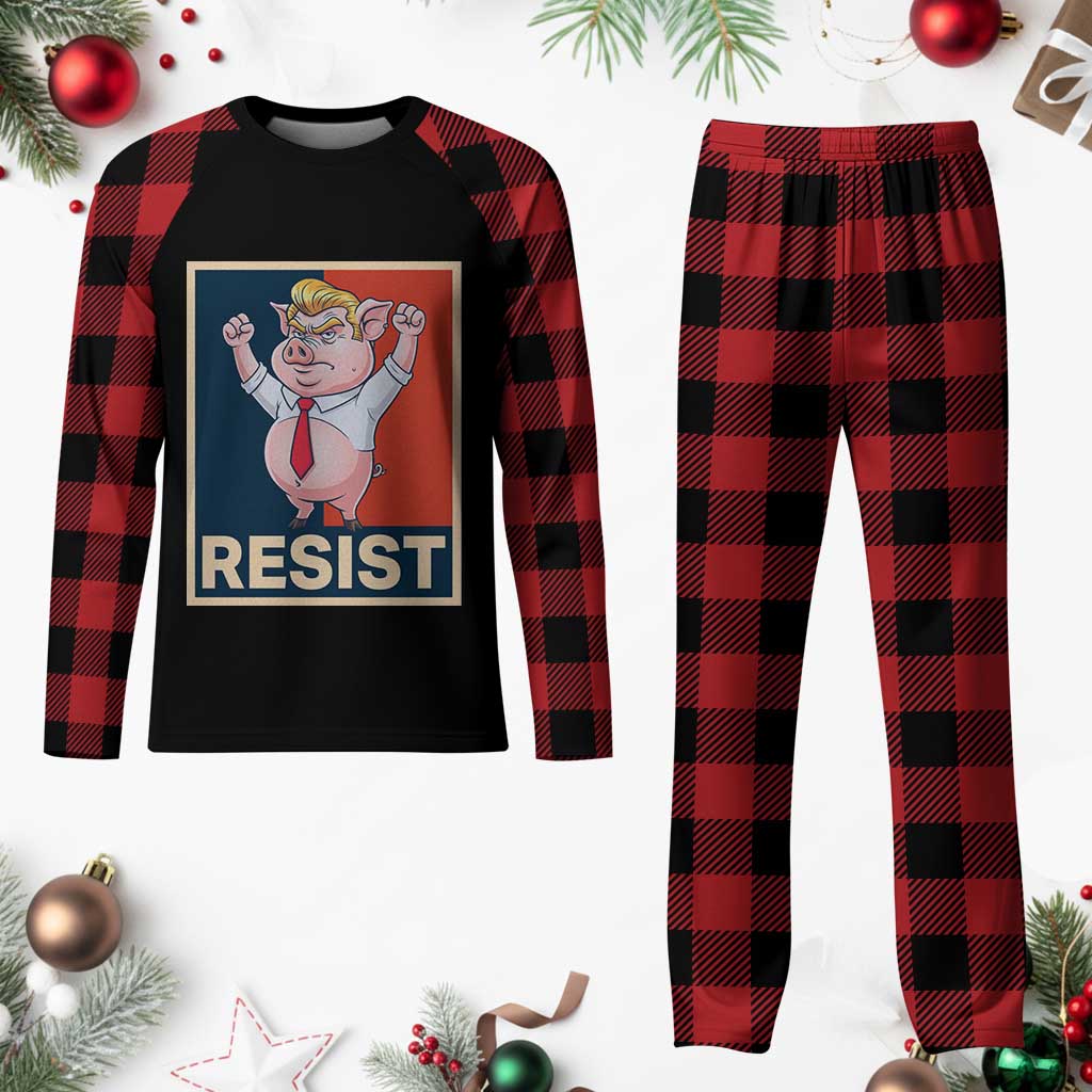Funny Freedom Pig Resistance Movement Political Satire Meme Gift Plaid Pajama Set - Wonder Print Shop