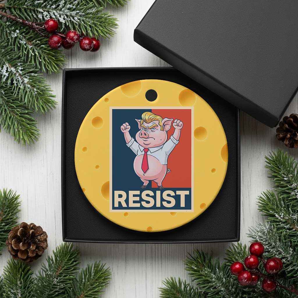 Funny Freedom Pig Resistance Movement Political Satire Meme Gift Ceramic Ornament - Wonder Print Shop