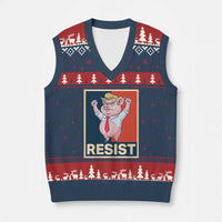 Funny Freedom Pig Resistance Movement Political Satire Meme Gift V-Neck Knit Sweater Vest - Wonder Print Shop