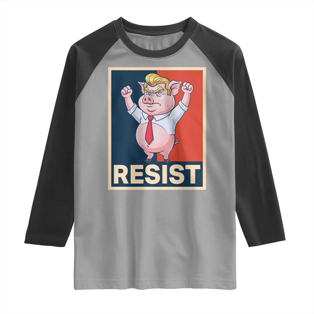 Funny Freedom Pig Resistance Movement Political Satire Meme Gift Raglan Shirt - Wonder Print Shop