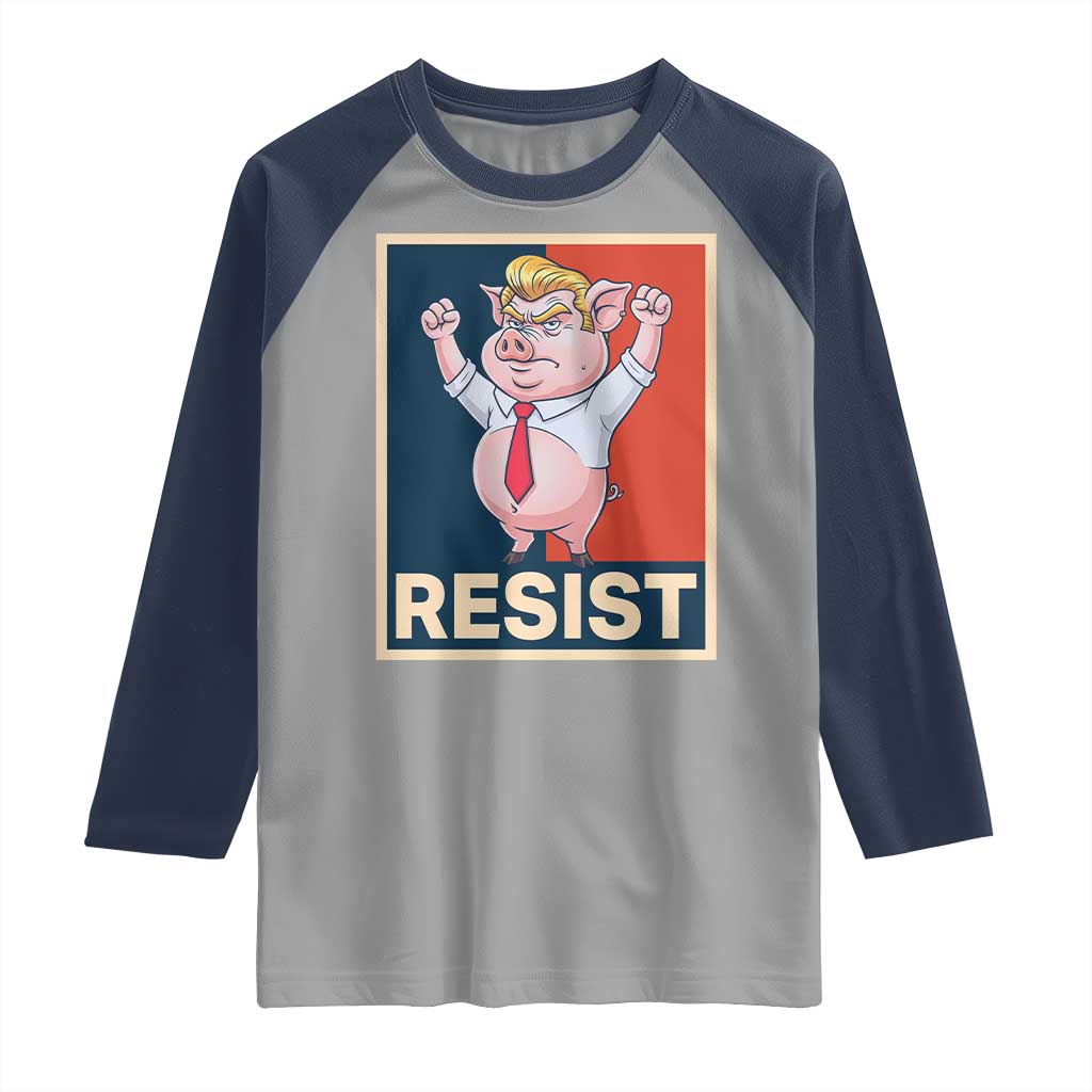 Funny Freedom Pig Resistance Movement Political Satire Meme Gift Raglan Shirt - Wonder Print Shop