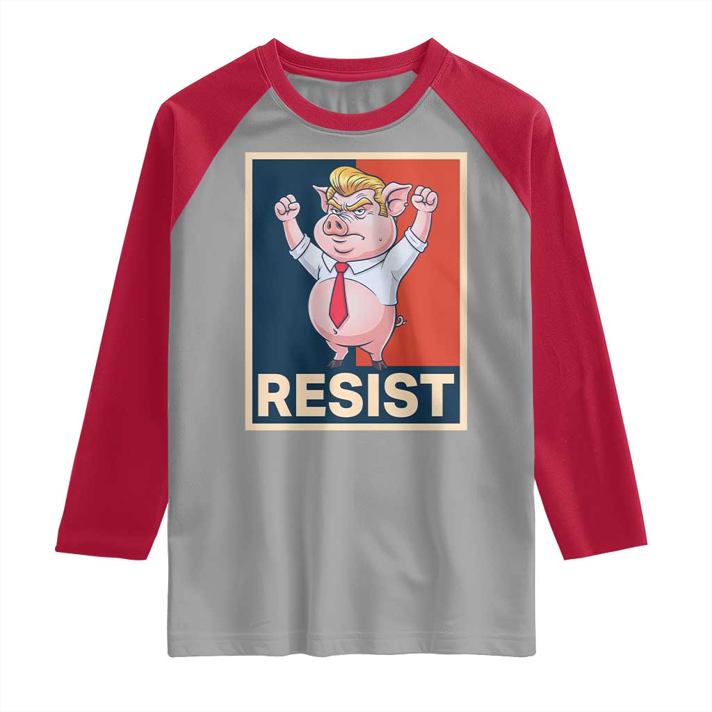 Funny Freedom Pig Resistance Movement Political Satire Meme Gift Raglan Shirt - Wonder Print Shop