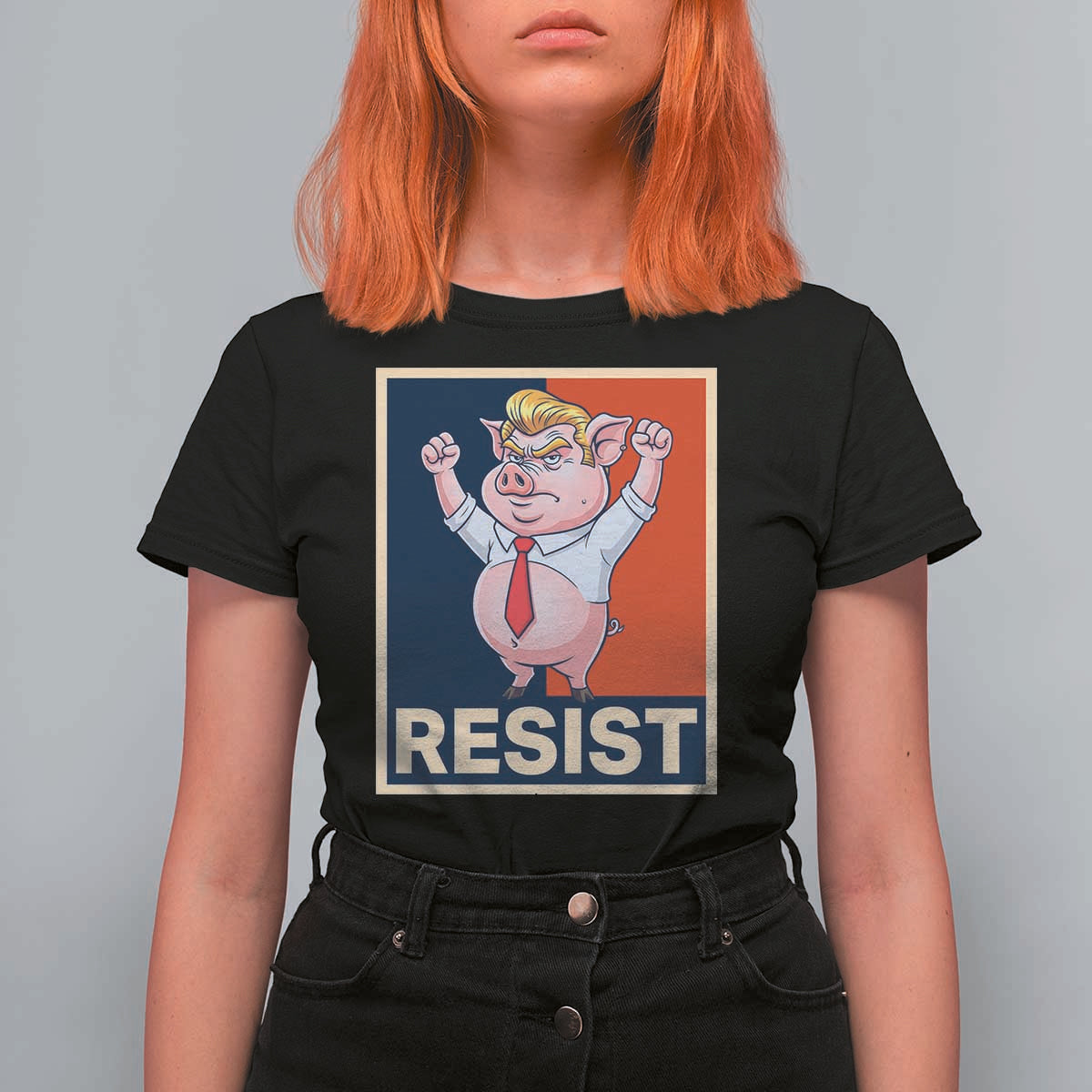 Funny Freedom Pig Resistance Movement Political Satire Meme Gift T Shirt For Women - Wonder Print Shop
