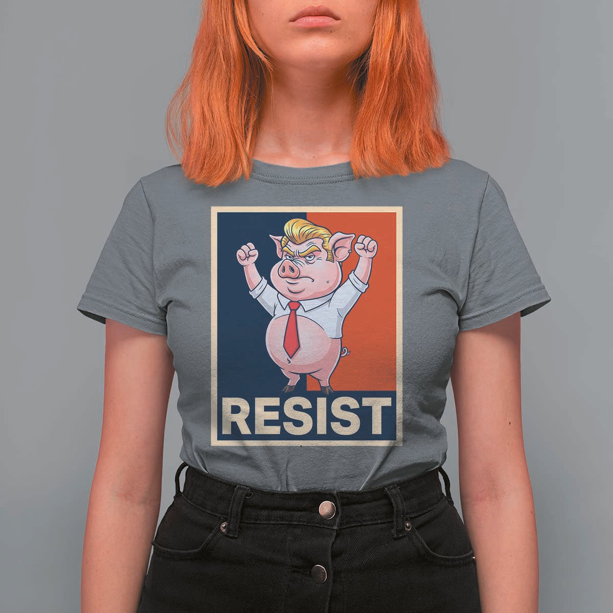 Funny Freedom Pig Resistance Movement Political Satire Meme Gift T Shirt For Women - Wonder Print Shop