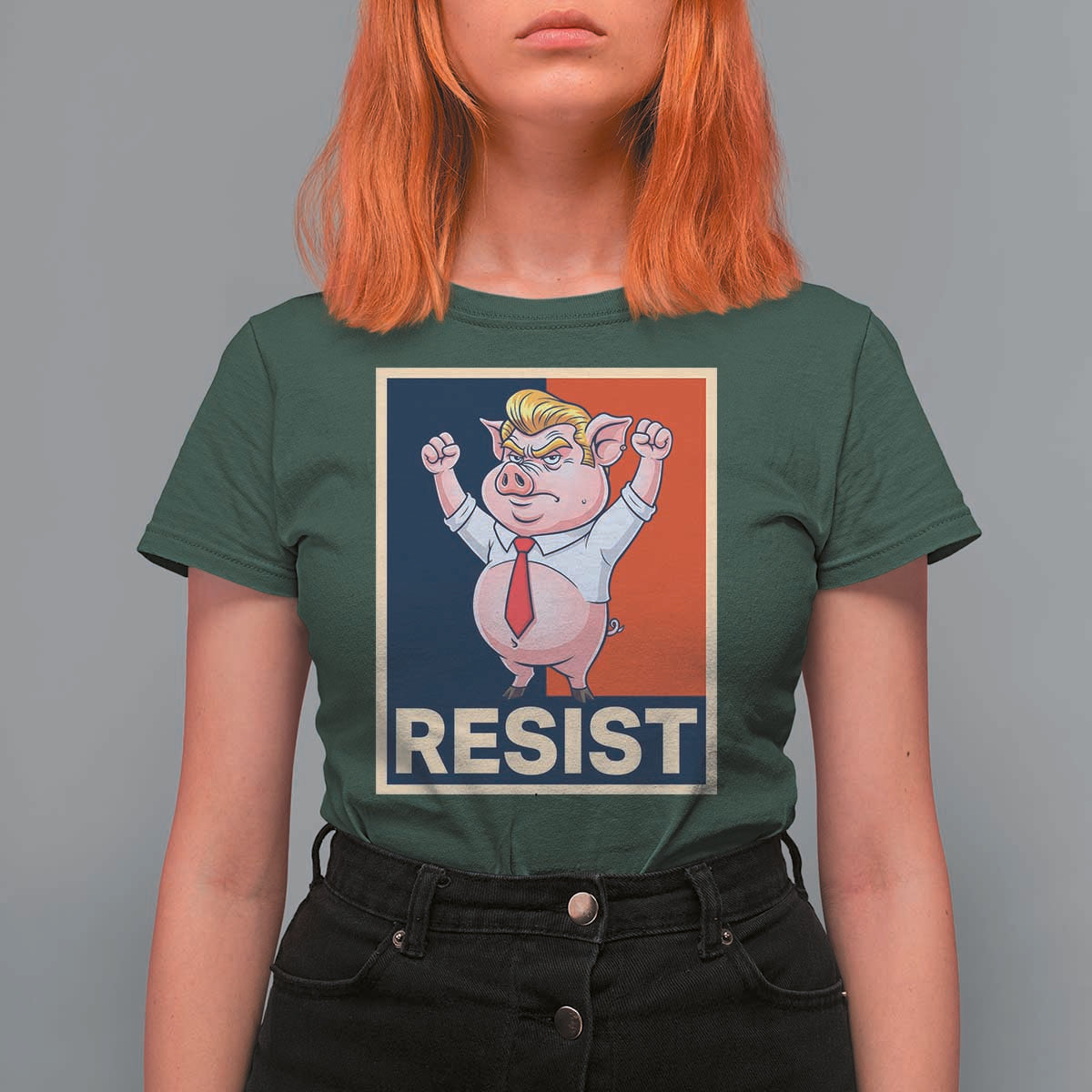 Funny Freedom Pig Resistance Movement Political Satire Meme Gift T Shirt For Women - Wonder Print Shop