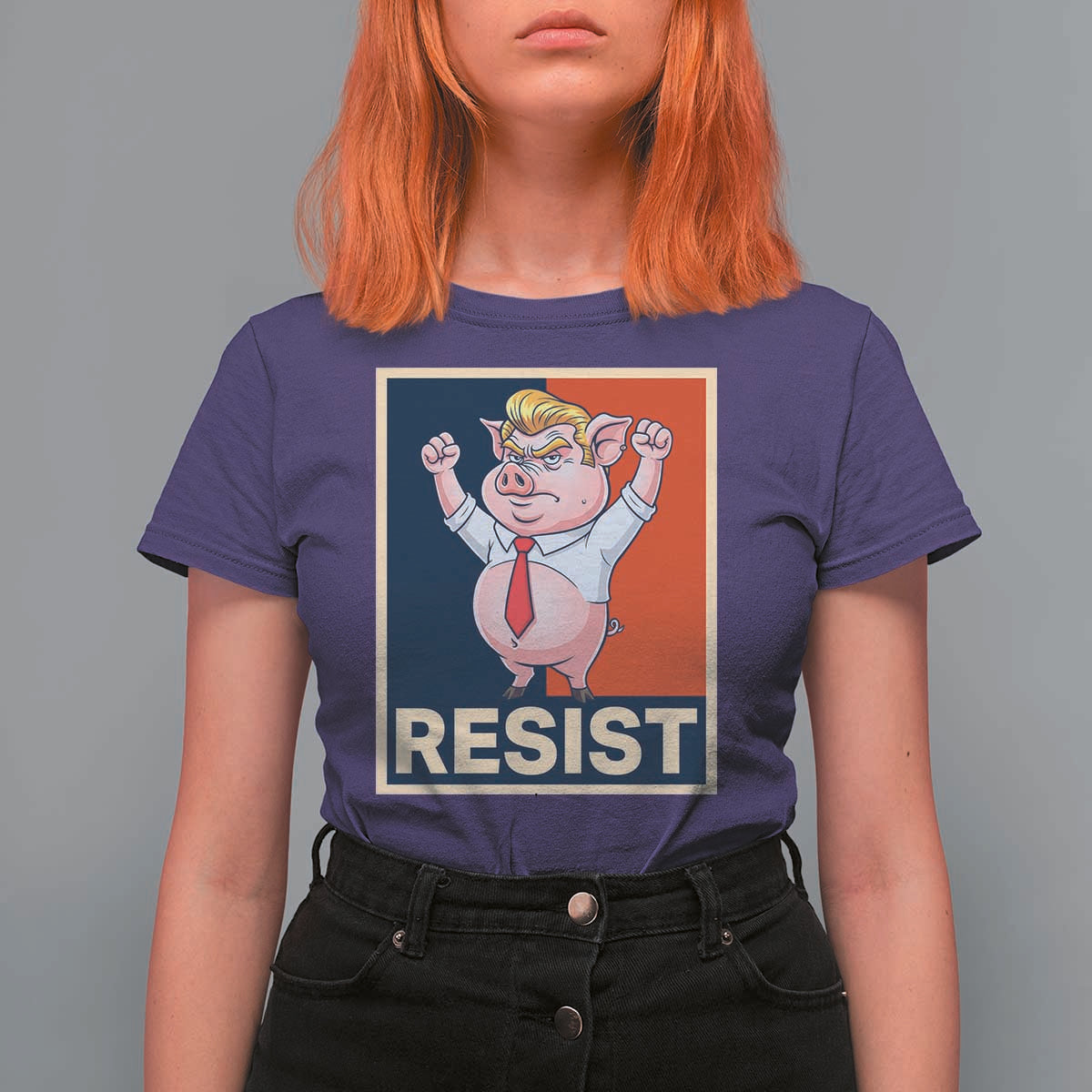 Funny Freedom Pig Resistance Movement Political Satire Meme Gift T Shirt For Women - Wonder Print Shop