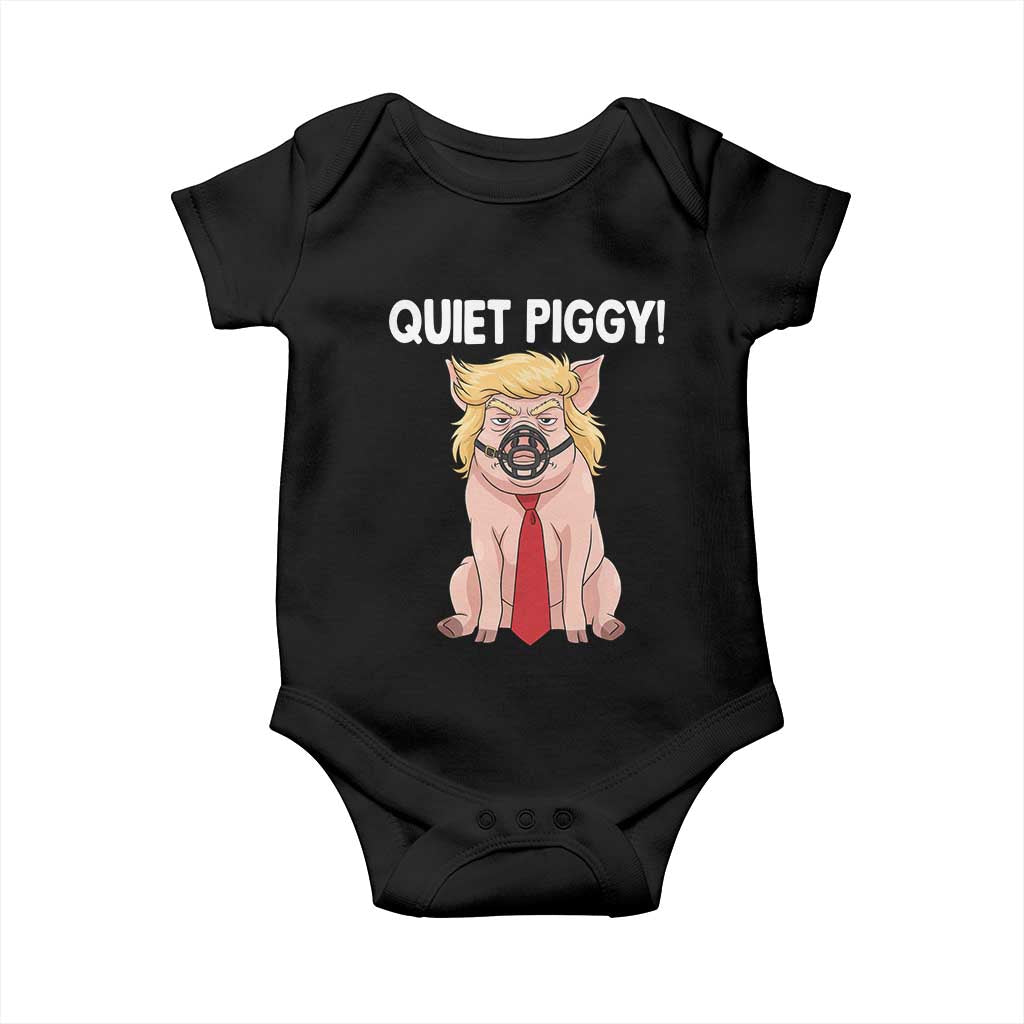 Quiet Quiet Piggy Baby Onesie Funny Sarcastic Political Anti Authoritarian - Wonder Print Shop