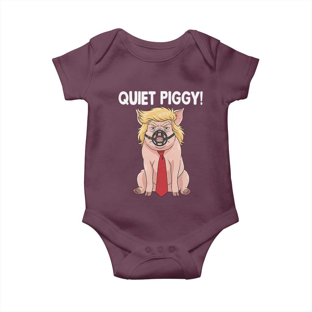 Quiet Quiet Piggy Baby Onesie Funny Sarcastic Political Anti Authoritarian - Wonder Print Shop