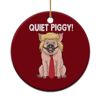 Quiet Quiet Piggy Ceramic Ornament Funny Sarcastic Political Anti Authoritarian - Wonder Print Shop