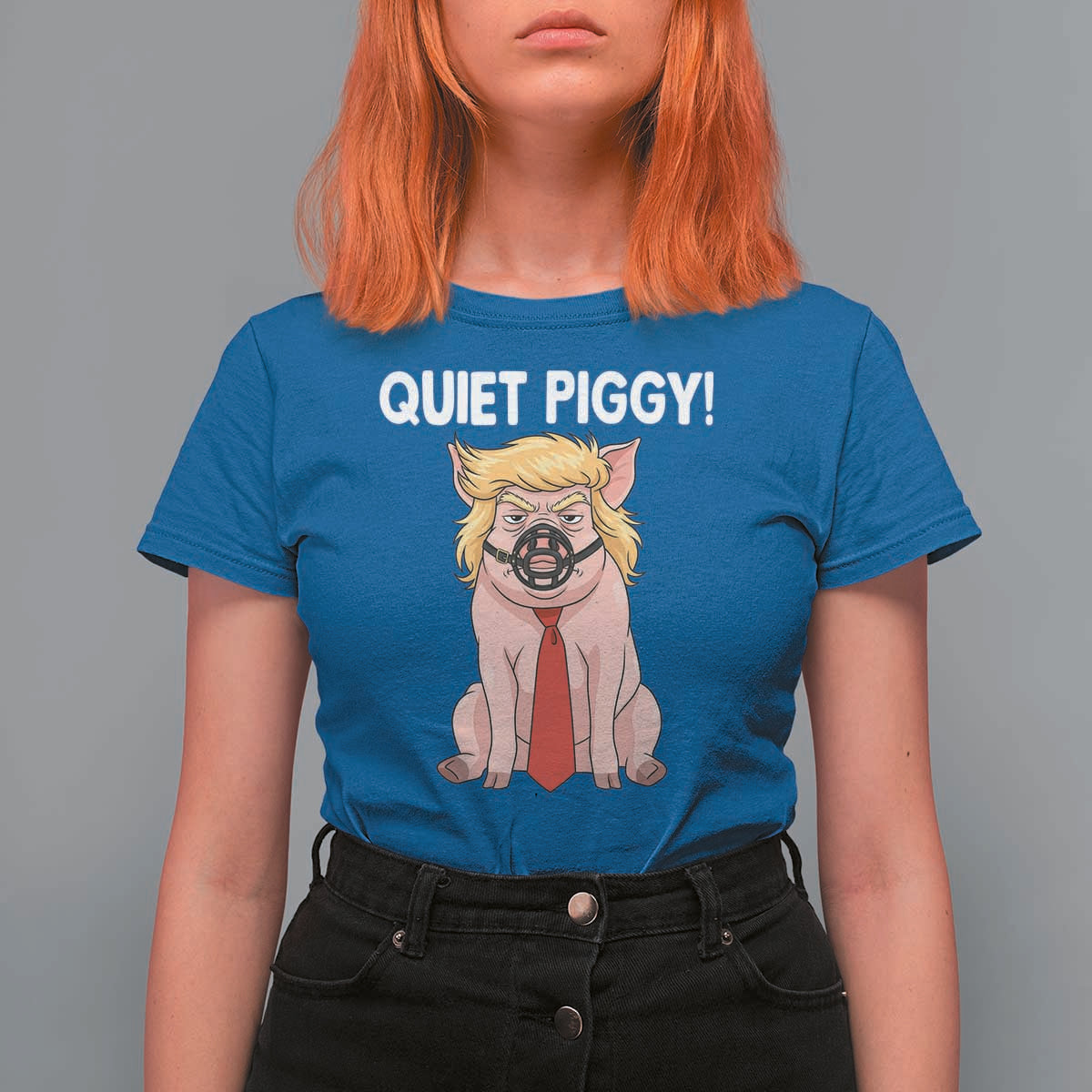 Quiet Quiet Piggy T Shirt For Women Funny Sarcastic Political Anti Authoritarian - Wonder Print Shop