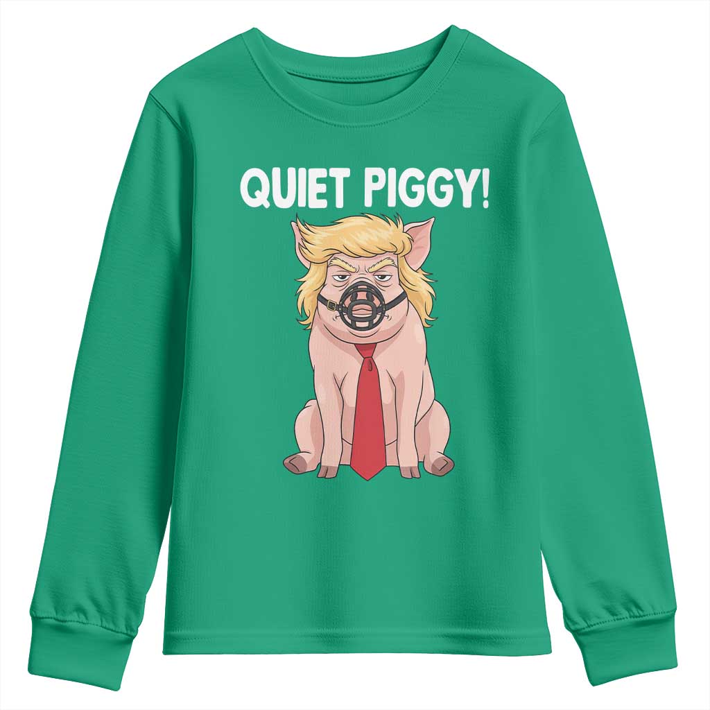 Quiet Quiet Piggy Youth Sweatshirt Funny Sarcastic Political Anti Authoritarian - Wonder Print Shop