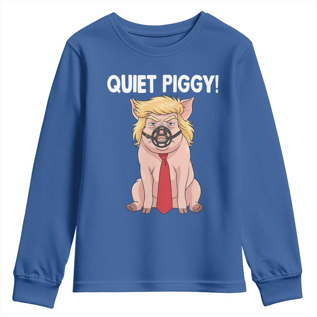 Quiet Quiet Piggy Youth Sweatshirt Funny Sarcastic Political Anti Authoritarian - Wonder Print Shop