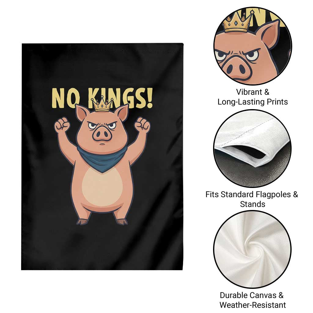 No Kings Pig Garden Flag Resistance Movement Anti Authoritarian Gift - Wonder Print Shop