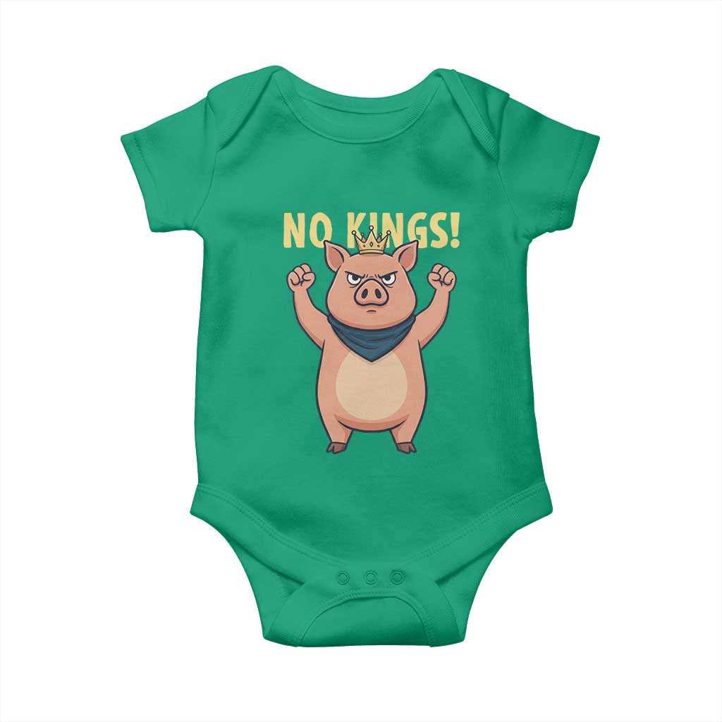 No Kings Pig Baby Onesie Resistance Movement Anti Authoritarian Gift - Wonder Print Shop