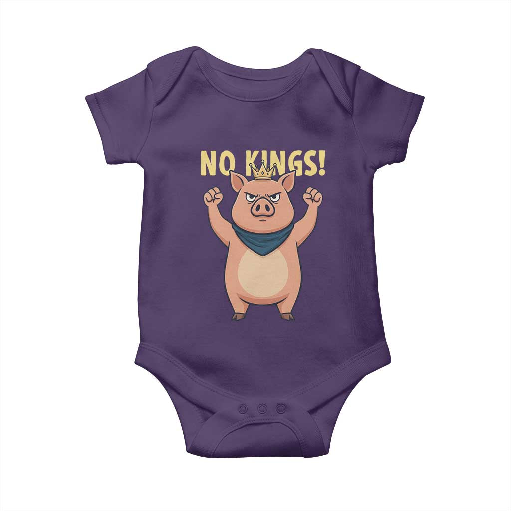No Kings Pig Baby Onesie Resistance Movement Anti Authoritarian Gift - Wonder Print Shop