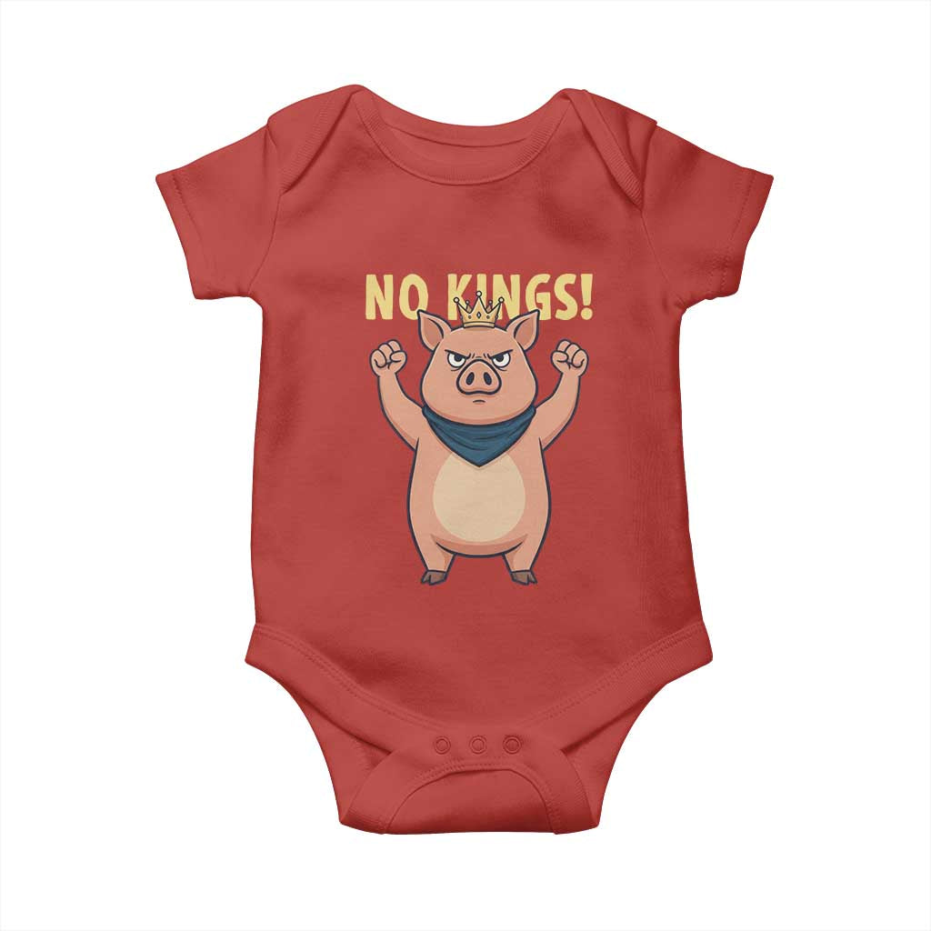 No Kings Pig Baby Onesie Resistance Movement Anti Authoritarian Gift - Wonder Print Shop
