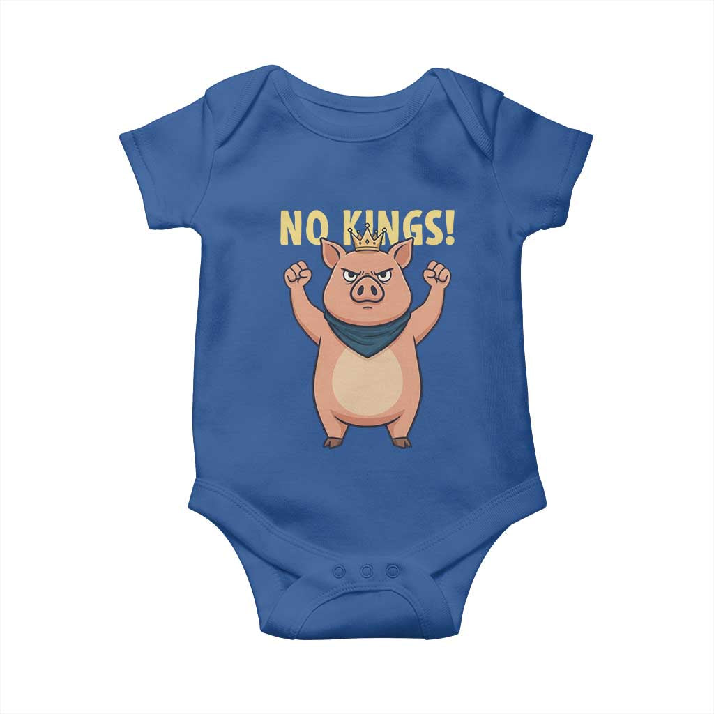 No Kings Pig Baby Onesie Resistance Movement Anti Authoritarian Gift - Wonder Print Shop
